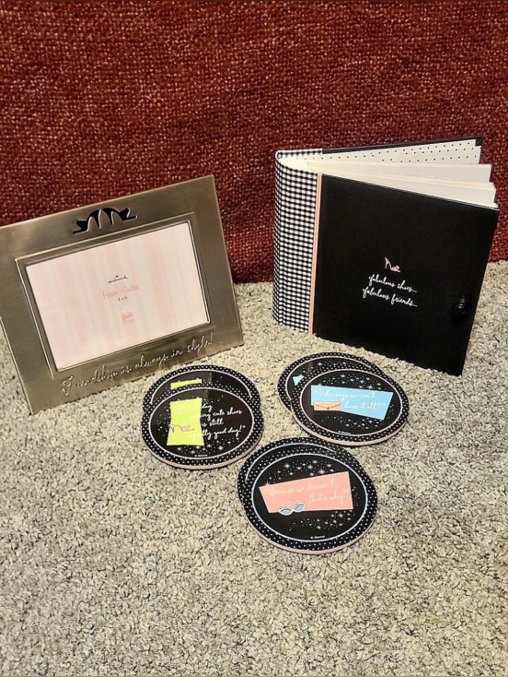 Barbie 45th Anniversary Photo Frame, Photo Album, And Drink Coasters